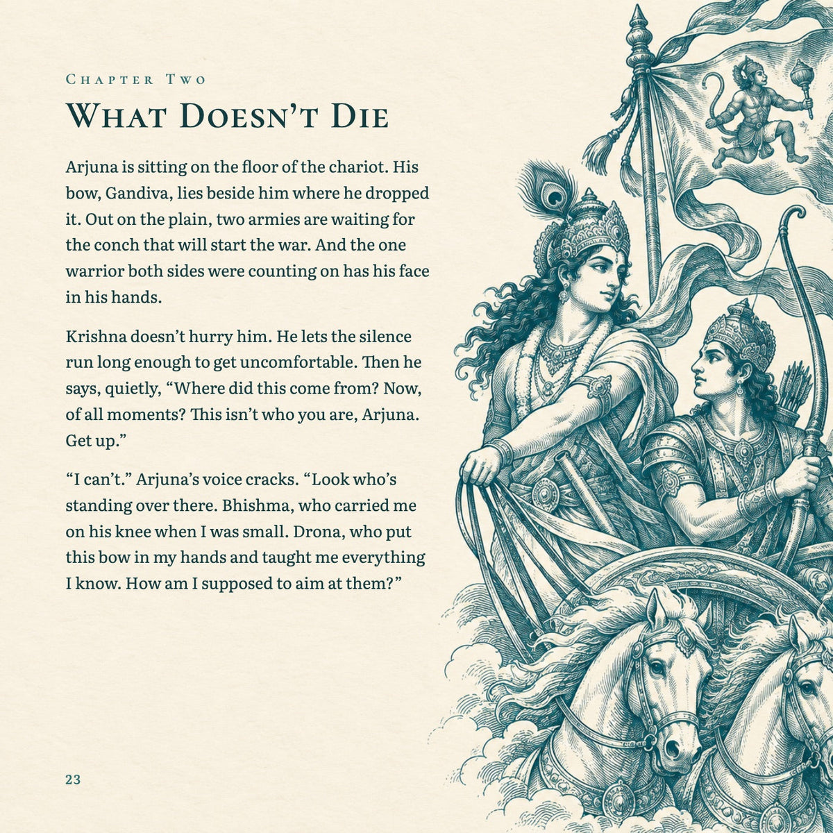 A text page: Chapter Two, What Doesn't Die