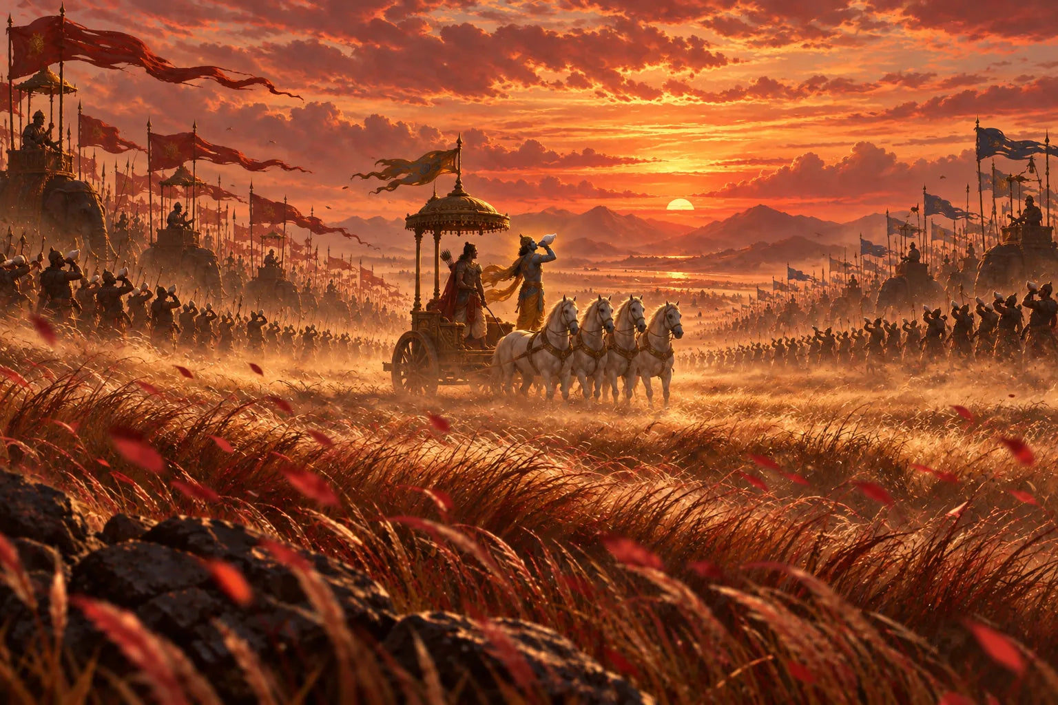 The conches sound at dawn, and the war is about to begin.